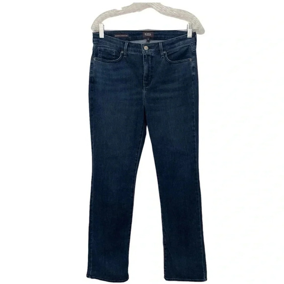 NYDJ Womens Barbara Bootcut Jeans Women’s Size 8 Blue Stretch Lift Tuck - Picture 1 of 13